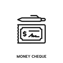 money cheque icon vector. money cheque sign symbol