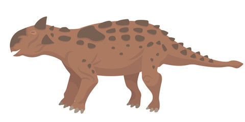 Talarurus in cartoon style. Herbivorous dinosaur isolated on white background.