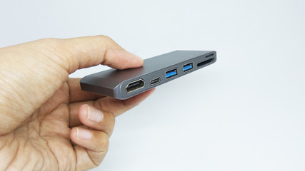 USB adapter for USB type C Isolated on white background