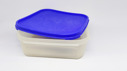 stack of plastic box package isolated on white background use for multipurpose