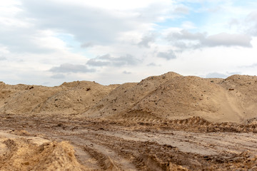 Fototapeta na wymiar road in a sand pit