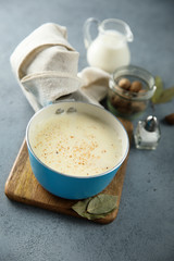 Homemade traditional bechamel sauce