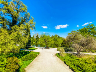 Spring walk on the weekend in beautiful nature.