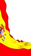 The flag of Spain. Official state symbol of the Kingdom of Spain. Concept: web, sports pages, language courses, travelling, design elements. 3d illustration