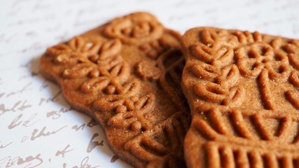 Vintage biscuits on calligraphy writing 