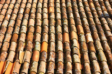 Old tiled roof