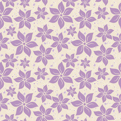 Vector purple ditsy floral seamless pattern background. Perfect for fabric, wallpaper, scrapbooking project.