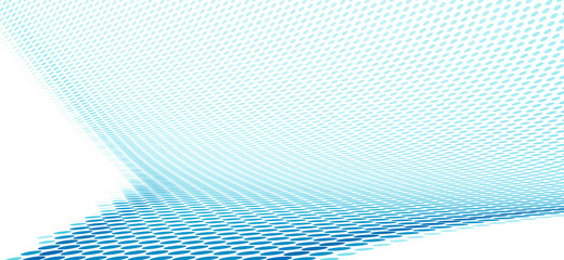 Dotted turquoise blue curved surface with halftone effect. Vector