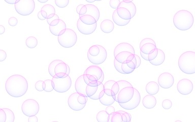 Pink colored background with purple bubbles. Wallpaper, texture purple balloons. 3D illustration