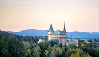 Bojnice castle in west Slovakia at sunset © Zita Stankova