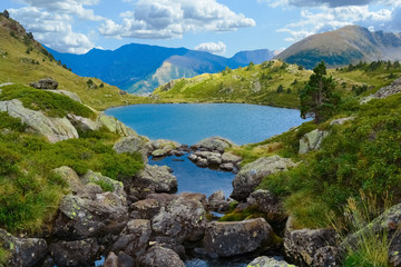 Naklejka na ściany i meble Estanys de Tristaina: high-mountain lakes in Andorra