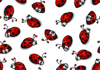 set of red ladybug isolated on white. vector illustration