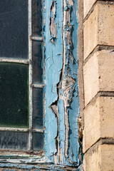 peeling paint on a window frame