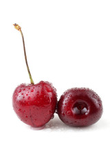Two red cherries