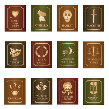 William Shakespeare Play Books - Icon Set