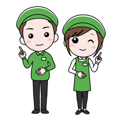 スーパーマーケットの店員