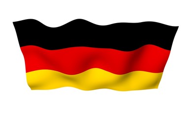 Flag of Germany. Wide format 3D illustration. State symbol of the Federal Republic of Germany. 3D rendering