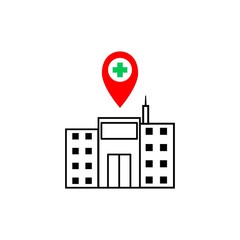 Hospital location vector graphic design illustration template