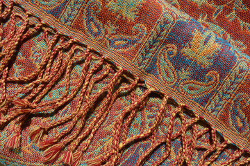 silk fabric with fringe tassels