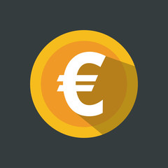 Euro symbol in circle . Vector illustration