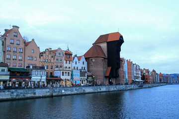 Landscape of harbor in Gdansk, Poland