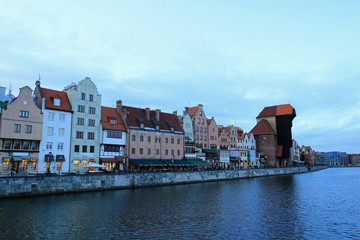 Naklejka premium Landscape of harbor in Gdansk, Poland