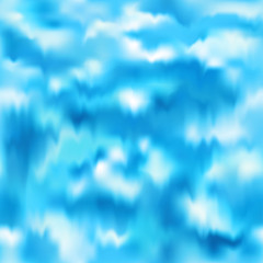 Vector blue waves seamless pattern. Abstract paint water sea waves texture in watercolor hand painted style background