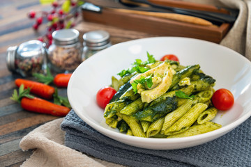 penne with chicken sauce Pesto