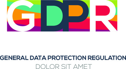 Creative colorful logo ,GDPR mean (general data protection regulation) .