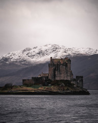 Castle in the middle of the Scotland Highlands