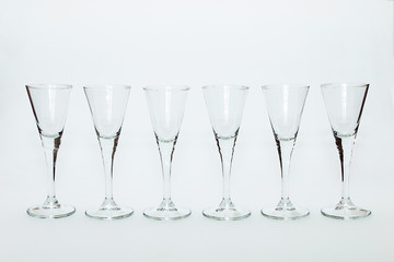Set of holiday glasses on a white background