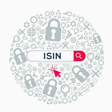 Isin Mean (international Securities Identification Number) Word Written In Search Bar ,Vector Illustration.