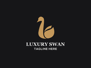 abstract modern swan logo for any related business 
