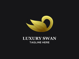 abstract modern swan logo for any related business 
