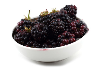 Blackberries on saucer