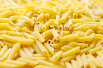 Close-up shot of yellow pasta.