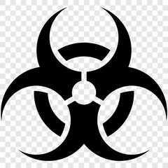 Stylish biohazard symbol on transparent background - obrazy, fototapety, plakaty