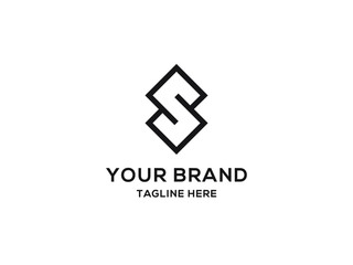 minimalist abstract letter s logo template design editable	
