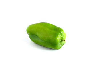 Green pepper on a white background. Vegetables. Vitamins