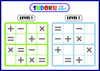 Complete with your pencil the missing parts of the sudoku, Sudoku for kids, educational game, mental task, logical challenge,