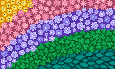 Vector illustration of multi-colored flower a fancy pattern