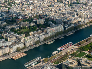 Obraz premium vue aérienne de la Seine à Paris 15
