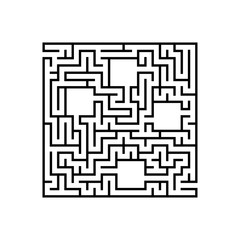 Abstact square labyrinth. Educational game for kids. Puzzle for children. Maze conundrum. Find the right path. Vector illustration.