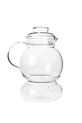 Glass teapot isolated on white background