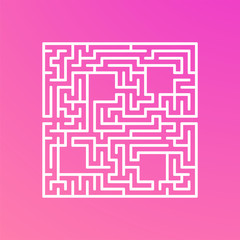 Abstact square labyrinth. Educational game for kids. Puzzle for children. Maze conundrum. Find the right path. Vector illustration.