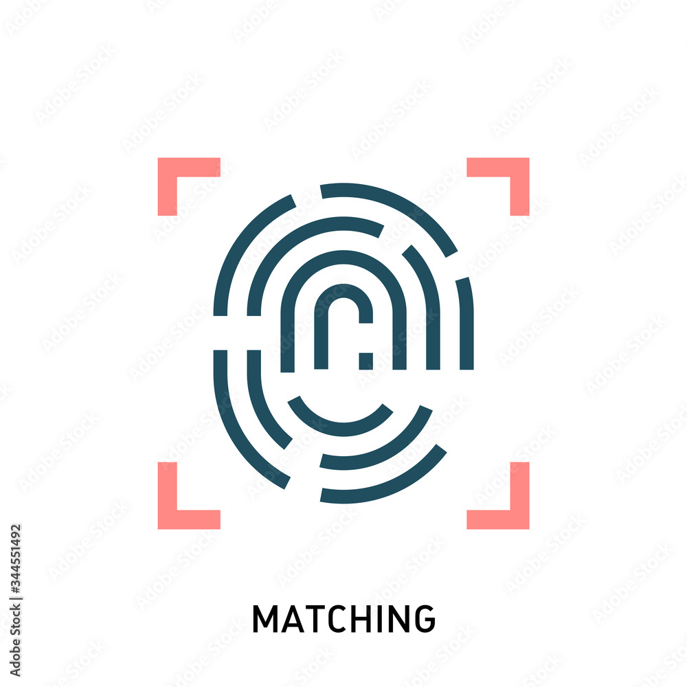 Poster fingerprint recognition icon. fingerprint vector illustration in modern flat style. design elements 