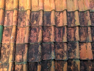 Roof Tiles - Texture of tile, Tile made of clay, Tile arranged neatly
