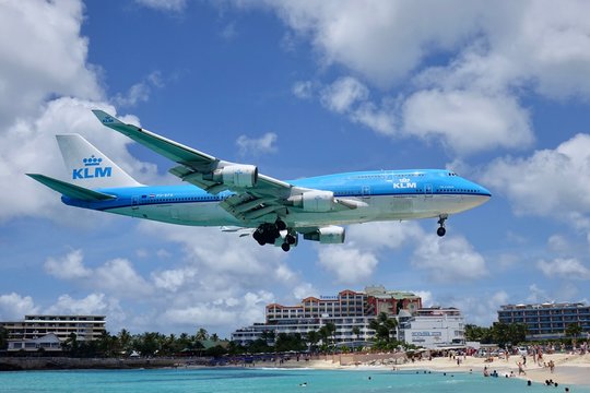 klm B747 atterrisage saint martin