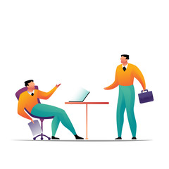 business concept leadership discussion flat illustration