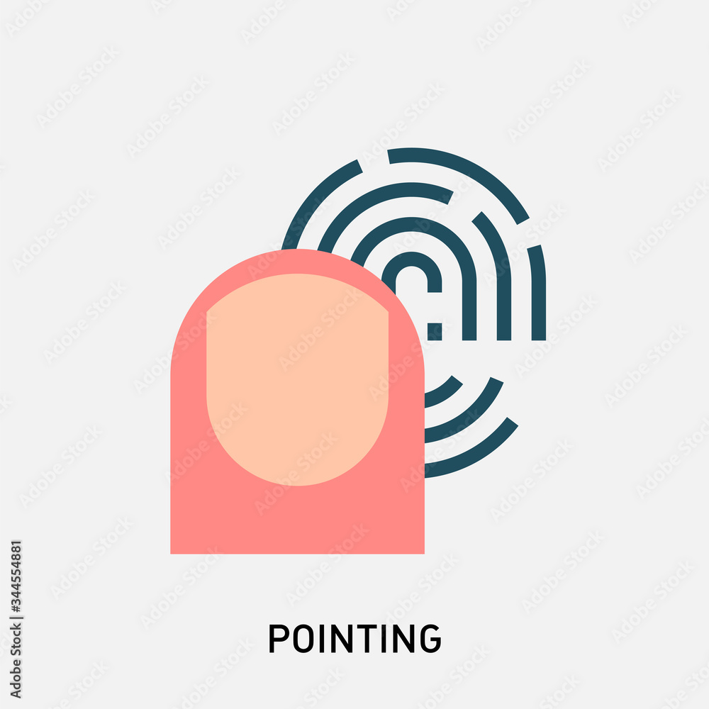 Poster fingerprint identification. fingerprint vector illustration in modern flat style. design elements fo